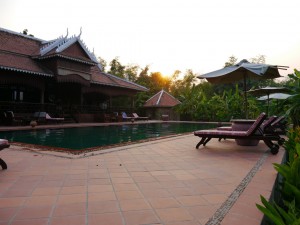 Kratie: Insel Koh Trong, Hotel Rajabori Villas