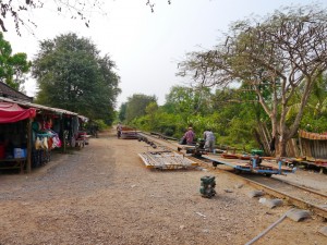 Battambang: Bamboo Train, Startbahnhof